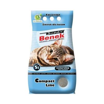 Certech Super Benek Compact Natural - Klonterende kattenbakvulling 5 l