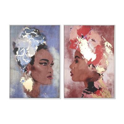 Schilderij DKD Home Decor Koloniaal Afrikaanse (83 x 4,5 x 122,5 cm) (83 x 4,5 x 123 cm) (2 Stuks)