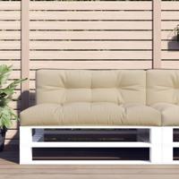 VidaXL Palletkussen 120x40x12 cm stof beige - thumbnail
