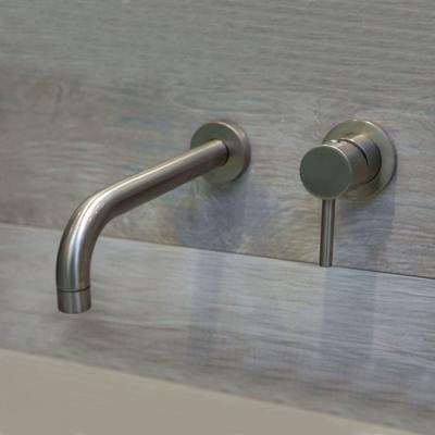 Wastafelmengkraan Luca Sanitair Bongio Inbouw 16 cm Uitloop RVS Look Luca Sanitair