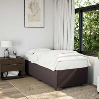 Bedframe zonder matras 90x200 cm stof donkerbruin - thumbnail