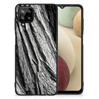 Houten Print Telefoonhoesje Samsung Galaxy A12 Boomschors Grijs - thumbnail