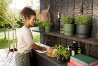 Elho Greenville bloempot 18 cm living black - thumbnail