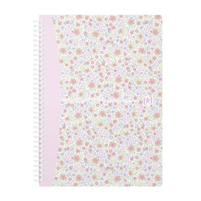 Oxford Floral hardcover spiraalschrift, ft B5, 60 vel, gelijnd, 3 geassorteerde designs
