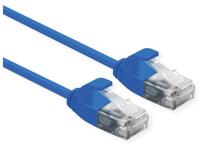 ROLINE UTP Data Center Patchkabel Cat.6A (Class EA), LSOH, extra dun, blauw, 2 m - thumbnail