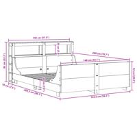 Bedframe zonder matras massief grenenhout wasbruin 150x200 cm - thumbnail