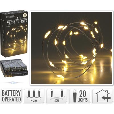 Zilverdraad verlichting 20LED warmwit