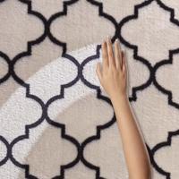 Tapeso Wasbaar vloerkleed - Trellis wit|zwart - 160x230 cm - thumbnail