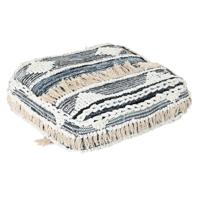 Kussen DKD Home Decor Voor op de grond Zwart Strepen 60 x 60 x 25 cm - thumbnail