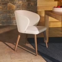 Kave Home Eetkamerstoel 'Darice' Walnoot onderstel, kleur Beige - thumbnail