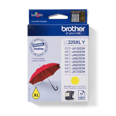 Brother inktcartridge, 1.200 pagina&apos;s, OEM LC-225XLY, geel