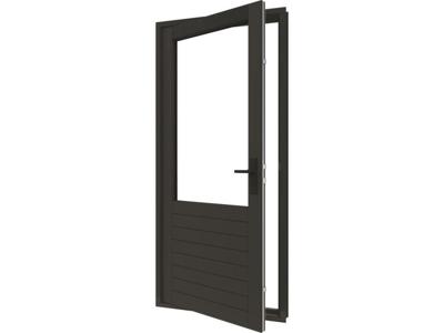 Trendhout Stapeldorpeldeur - linksdraaiend - 93x216,9 + kozijn 103,8x226,3 cm -zwart (incl. DTS en deurbeslag)- - Hout- Trendhout