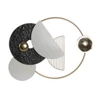 Wanddecoratie DKD Home Decor 70,5 x 6 x 59 cm Abstract Gouden Wit Donker grijs Modern - thumbnail