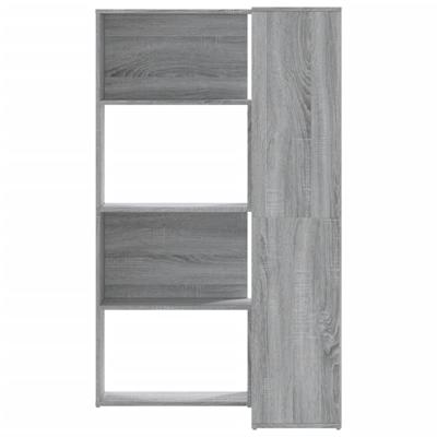 Boekenkast 4-laags hoek 85x85x140 cm bewerkt hout grijs sonoma