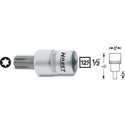 HAZET Dopsleutelbit 991-14 · 1/2 inch (12,5 mm) vierkant hol · Binnenspieprofiel Ribe-CV · SW M14
