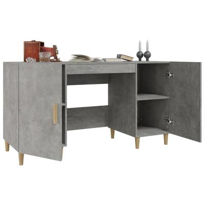 Bureau 140x50x75 cm bewerkt hout betongrijs