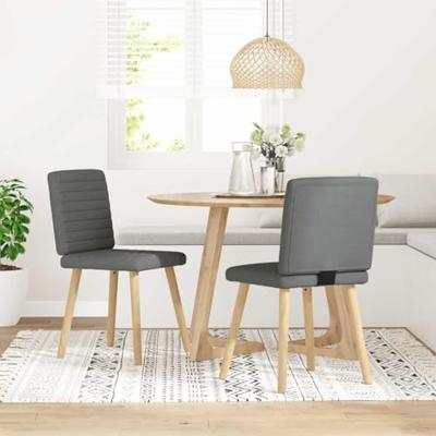 Eetkamerstoelen 2 st stof donkergrijs