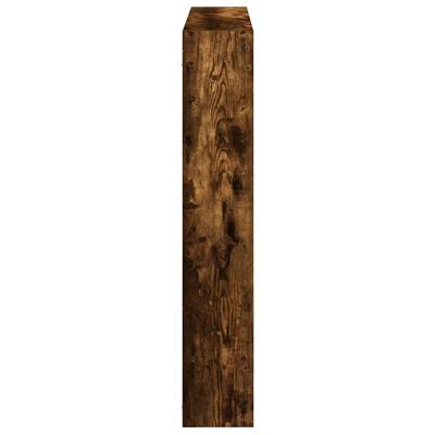 Wandschap kubus 7 vakken bewerkt hout gerookt eikenkleurig - thumbnail