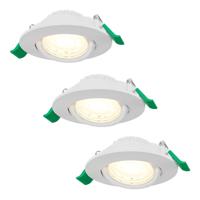 Set van 3 Prado dimbare LED-inbouwspots - 6 watt 570 lumen - CCT instelbare lichtkleur 2700K/4000K/6000K - Lage inbouwdiepte 25 mm - Rond - IP20 voor gebruik binnenshuis - Wit - thumbnail