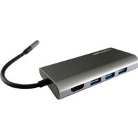 LC Power LC-HUB-C-MULTI-5 USB-C (USB 3.2 Gen 2) multiport hub Antraciet, Zwart - thumbnail