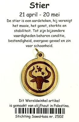 Sterrenbeeld Stier Olijfhout (3 cm) Sterrenbeeld Stier Olijfhout (3 cm)