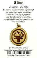 Sterrenbeeld Stier Olijfhout (3 cm) - thumbnail