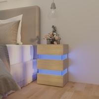 Nachtkastje 45x35x67 cm bewerkt hout sonoma eikenkleurig - thumbnail