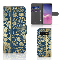 Samsung Galaxy S10 Plus Hoesje Beige Flowers - thumbnail