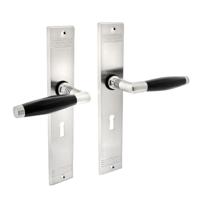 Intersteel Deurkruk Ton Basic op schild sleutelgat 56mm - mat nikkel/ebbenhout - thumbnail