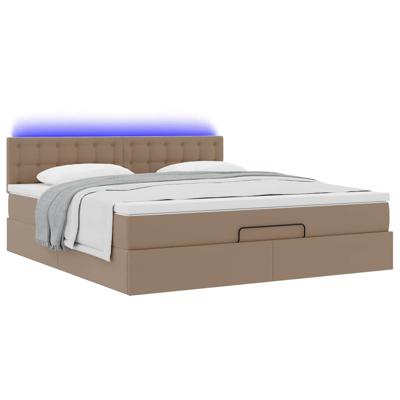 Ottoman bed met matrassen en LED's 120x200cm kunstleer