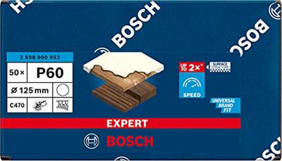 Bosch Accessoires Expert C470 schuurpapier voor excenterschuurmachines 125 mm, geen gaten, K60 50-delig - 1 stuk(s) - 2608900952 Bosch Accessoires Expert C470 schuurpapier voor excenterschuurmachines 125 mm, geen gaten, K60 50-delig - 1 stuk(s) - 2608900952