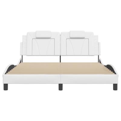 Bedframe "Viana" met LED zonder matras kunstleer wit 180x200 cm