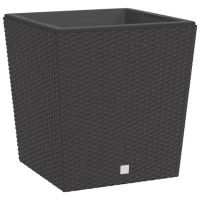 VidaXL Plantenbak met uitneembare bak rattan-look 37/64 l pp bruin VidaXL Plantenbak met uitneembare bak rattan-look 37/64 l pp bruin