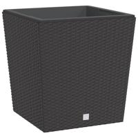 VidaXL Plantenbak met uitneembare bak rattan-look 37/64 l pp bruin - thumbnail