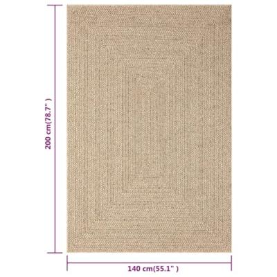 VidaXL Vloerkleed zizur binnen en buiten 140x200 cm jute look - thumbnail