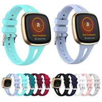 Fitbit Versa 3 & 4 / Sense 1 & 2 - Sportbandje druppel design - Large - Blauwgroen - thumbnail