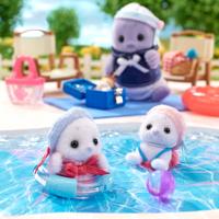 Gelede familie - SYLVANIAN FAMILIES - Zeehondenfamilie - 4 personages en strandaccessoires - thumbnail