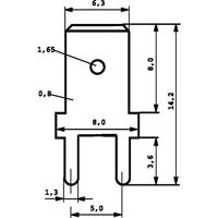 Vogt Verbindungstechnik 3866A.68 Plug-tong Insteekbreedte: 6.3 mm Insteekdikte: 0.8 mm 180 ° Ongeïsoleerd Metaal 100 stuk(s) - thumbnail