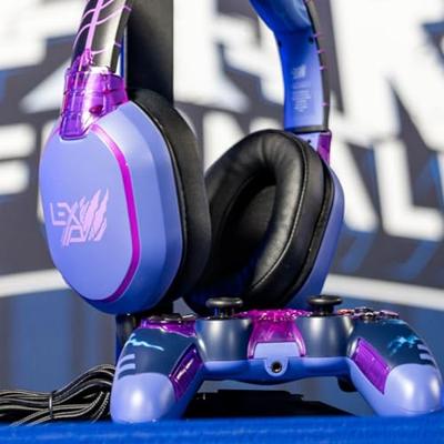 Lexip X TSUME Naruto Shippuden Headset 1 Over Ear headset Kabel, Bluetooth Stereo Zwart/lila Headset, Volumeregeling, Microfoon uitschakelbaar (mute) Gamen
