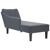 Chaise longue met rechterarmleuning fluweel donkergrijs - thumbnail
