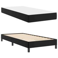 Bedframe met matras Zwart 80 x 200 cm Stof - thumbnail