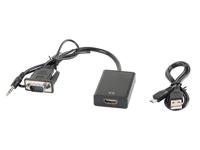 Lanberg AD-0021-BK video kabel adapter 0,2 m HDMI Type A (Standaard) VGA (D-Sub) Zwart - thumbnail