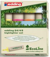 Edding Textmarker | neonkleuren geel/oranje/roze/lichtgroen | streepbreedte 2-5 mm spitse punt | 1 stuk - 4-24-4 4-24-4 - thumbnail