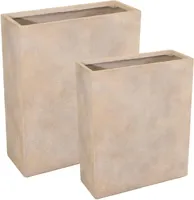 Mega Collections Terrasafscheider Texas - 80 x 30 x 92 cm - Clayfibre - Sand Wash (Bruin) - thumbnail