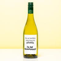 Wijnfles Op Het Bruidspaar - Wit (Sauvignon Blanc) - thumbnail