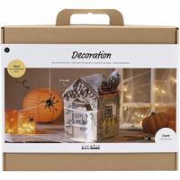 Creativ Company Maxi hobbyset decoratie, spookhuis, zwart, lichtbruin, oranje, 1 doos - thumbnail