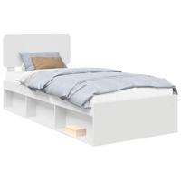 Bedframe met hoofdeinde Wit 90 x 190 cm Massief grenenhout - thumbnail