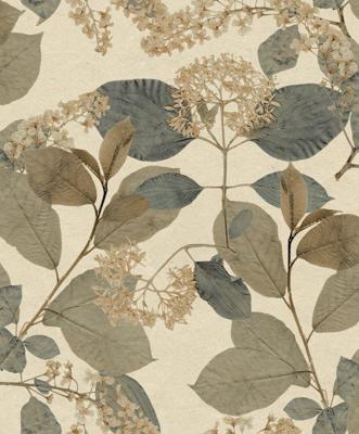Decoprint Herbarium Behang met bladeren en bloemen - HE27232