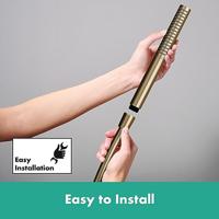 Hansgrohe Unica glijstang S Puro 65 cm met easy slide schuifstuk en Isiflex doucheslang 160 cm, Brushed Bronze - thumbnail