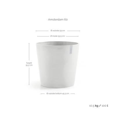 Ecopots Amsterdam Puurwit Ø59 x H55.5 cm